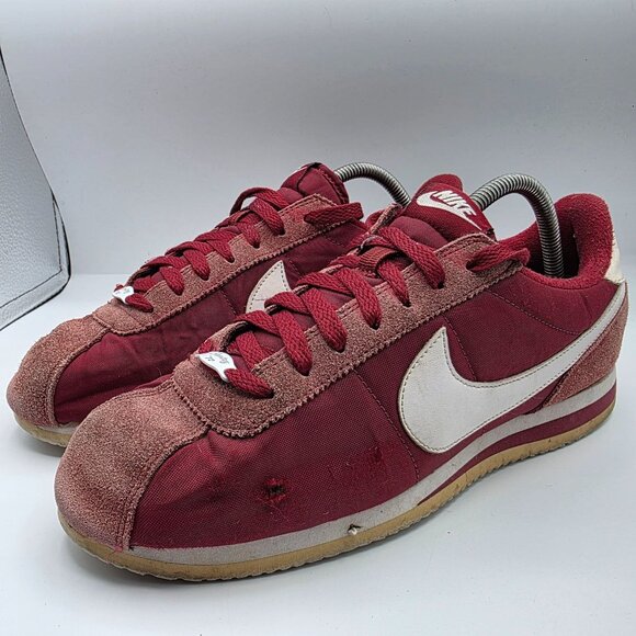 Nike Cortez Basic Nylon Team Red Mens Size 10.5 Sneaker Shoes Casual Walking - Picture 3 of 14